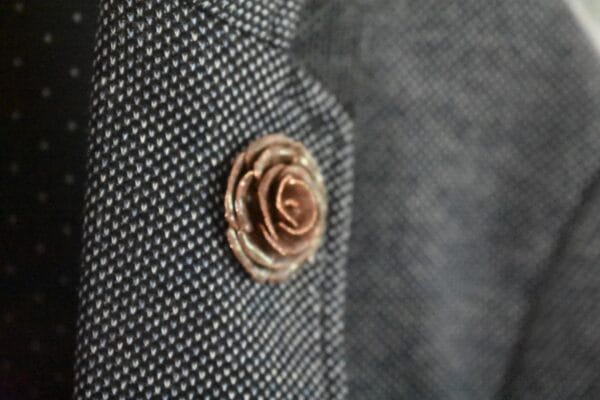 Copper Rose Lapel Pin - Image 3